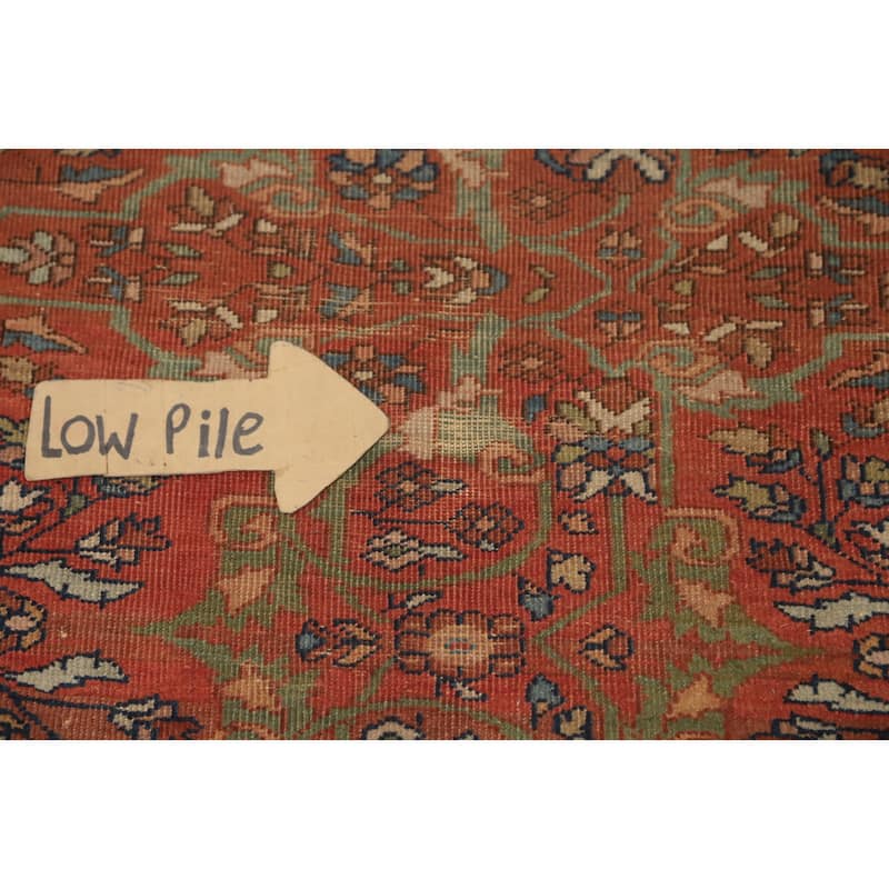Hand Knotted Oriental 100% Wool Carpet Traditional Floral Oranges & Rust Sarouk Area Rug - 11' 9'' X 8' 9''