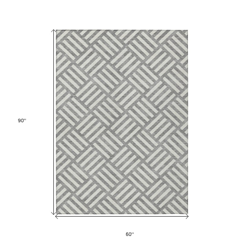 HomeRoots Geometric Transitional Rectangle Outdoor Rug