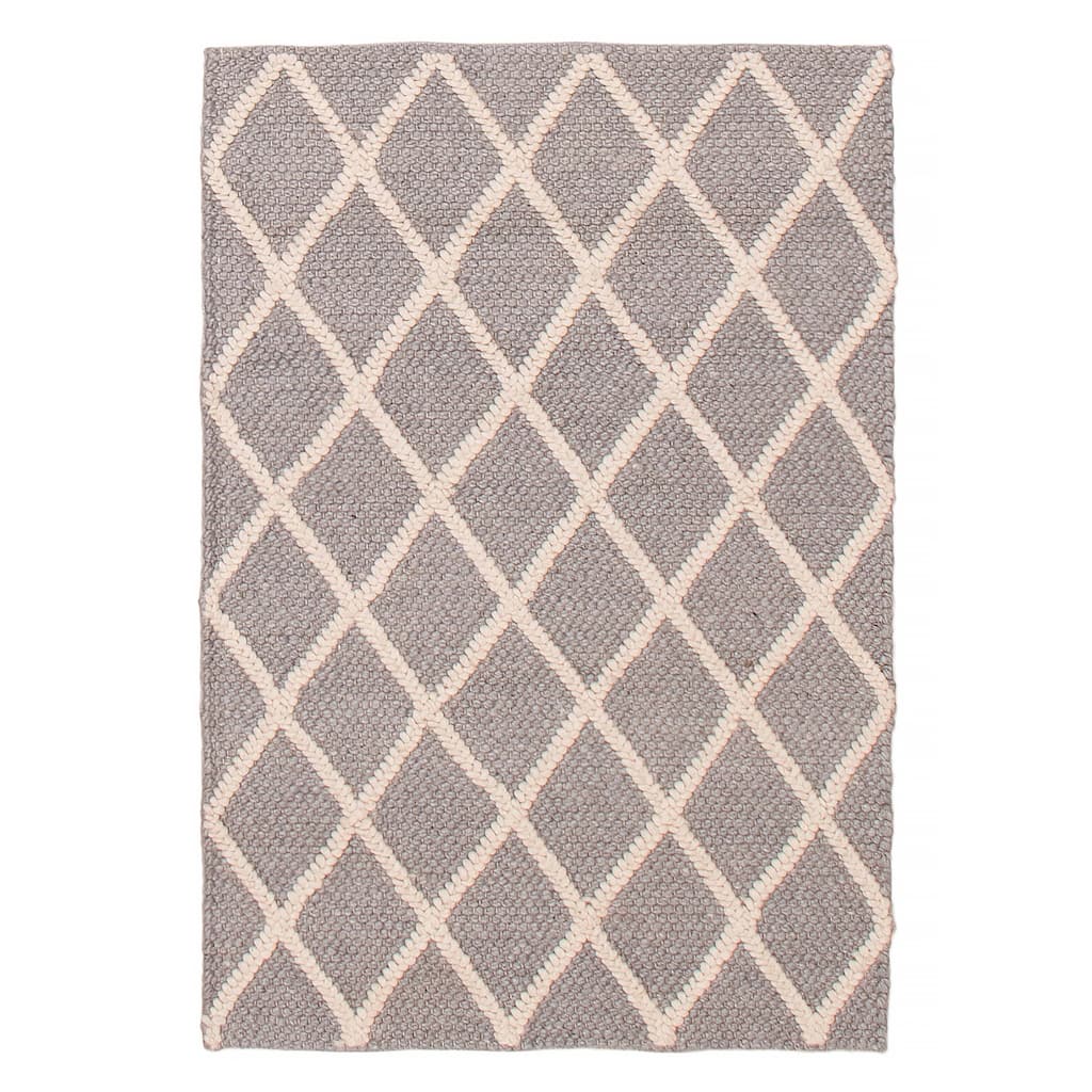 ECARPETGALLERY Braided Weave Sienna Grey Wool Rug - 3'4 x 5'0