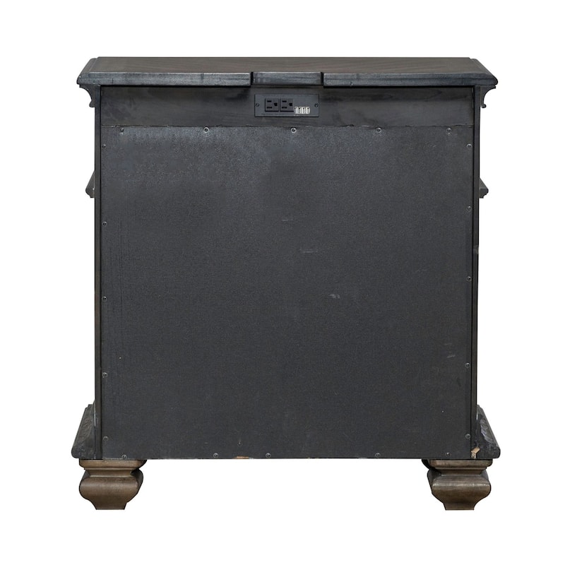 Carlisle Court Chestnut Bedside Chest with Charging Station