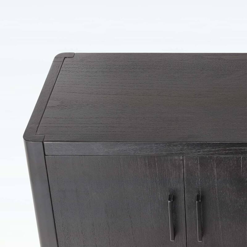 4-Door Cabinet with Smooth Rounded Corners & Refined Metal Handles