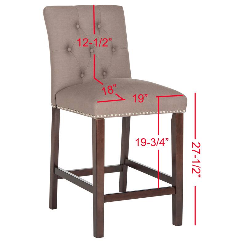 SAFAVIEH Lisel -27.5 Inch Counter Stool (Set of 2) - 19Wx23Dx40H