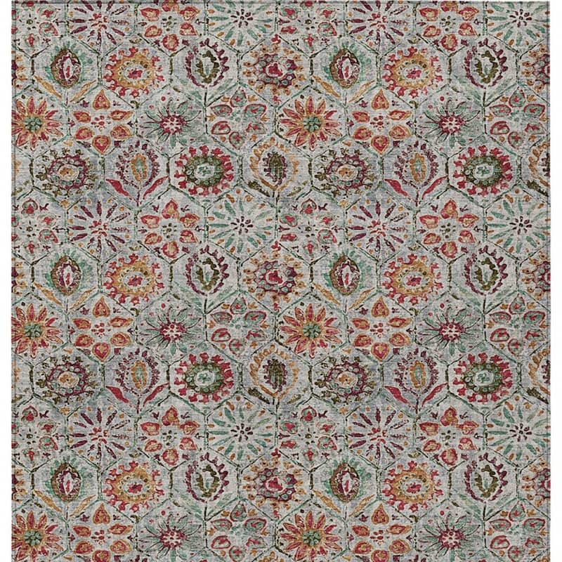 HomeRoots Floral Transitional Rectangle Outdoor Rug