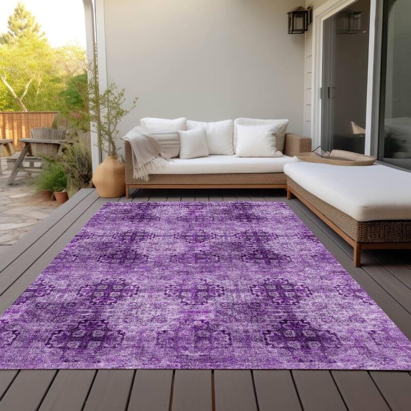 Alsi Garden-Inspired Weather Resistant Classic Meets Modern Outdoor Rug
