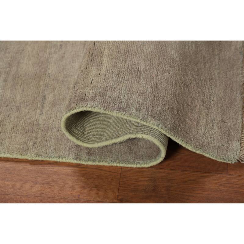 Green & Beige Gabbeh Modern Foyer Rug Handmade Wool Carpet - 2'8"x 4'1"