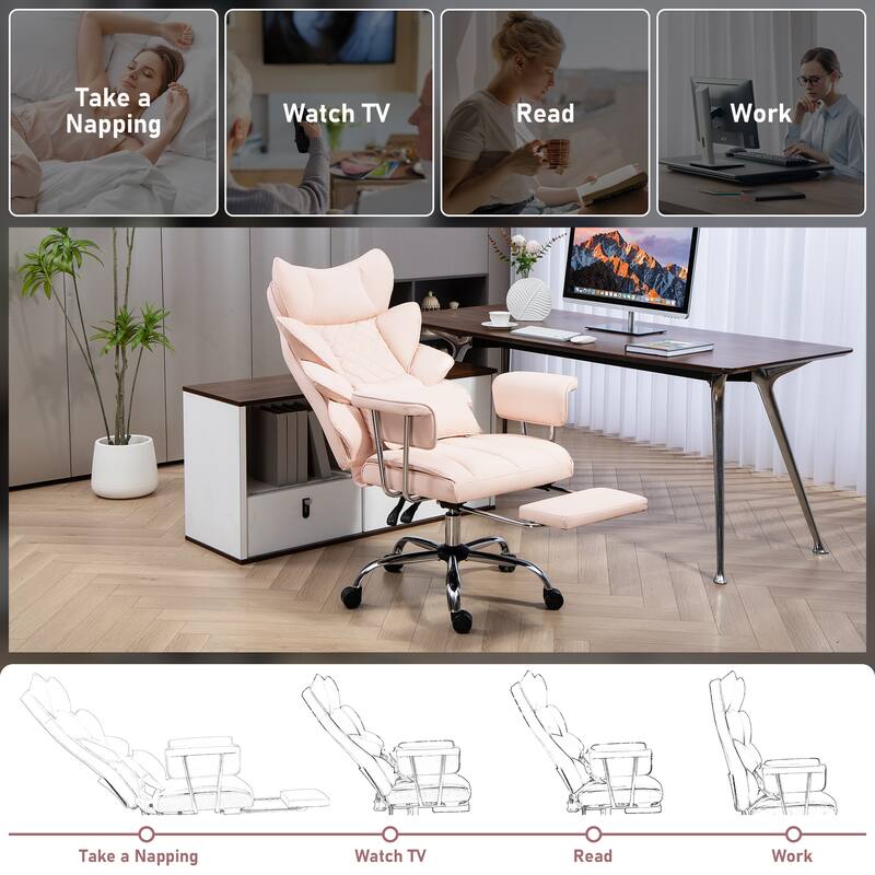 8-Point Massage Gaming Chair, Ergonomic Office Chair, Adjustable Backrest 90-135, Adjustable Armrests