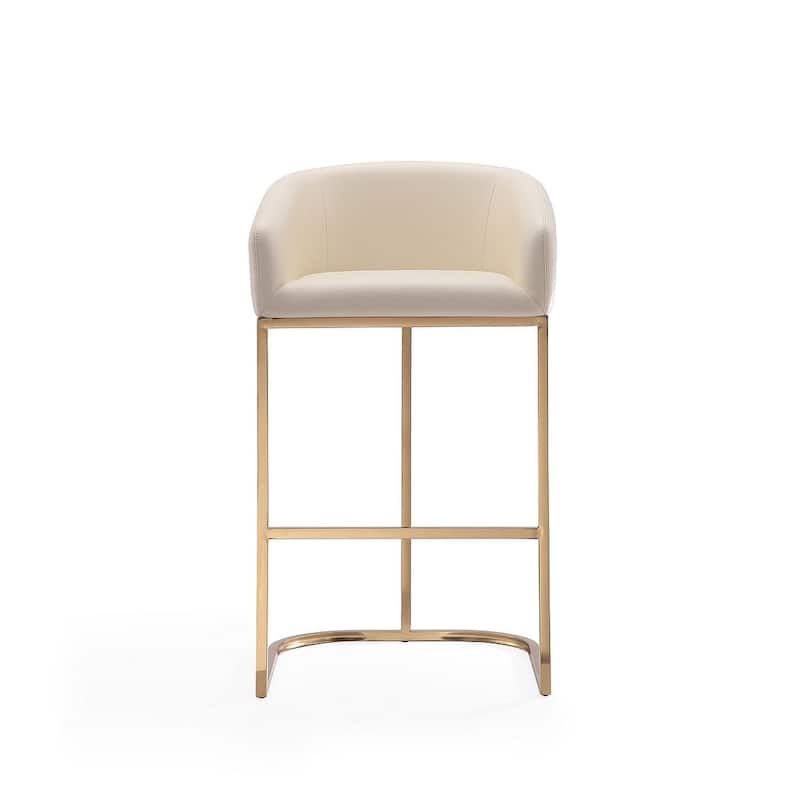 Manhattan Comfort Louvre 40 in. Titanium Gold Stainless Steel Barstool (Set of 2)