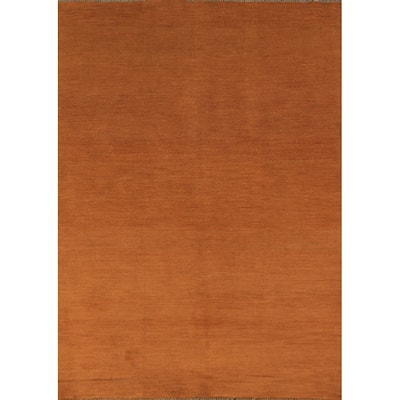 Orange Gabbeh Modern Rug Handmade Wool Carpet - 3'10" x 5'6"