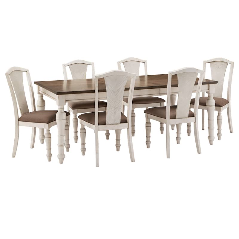 Tournus 4-6-Person Extendable Solid Rubberwood Dining Table Set by iNSPIRE Q Classic