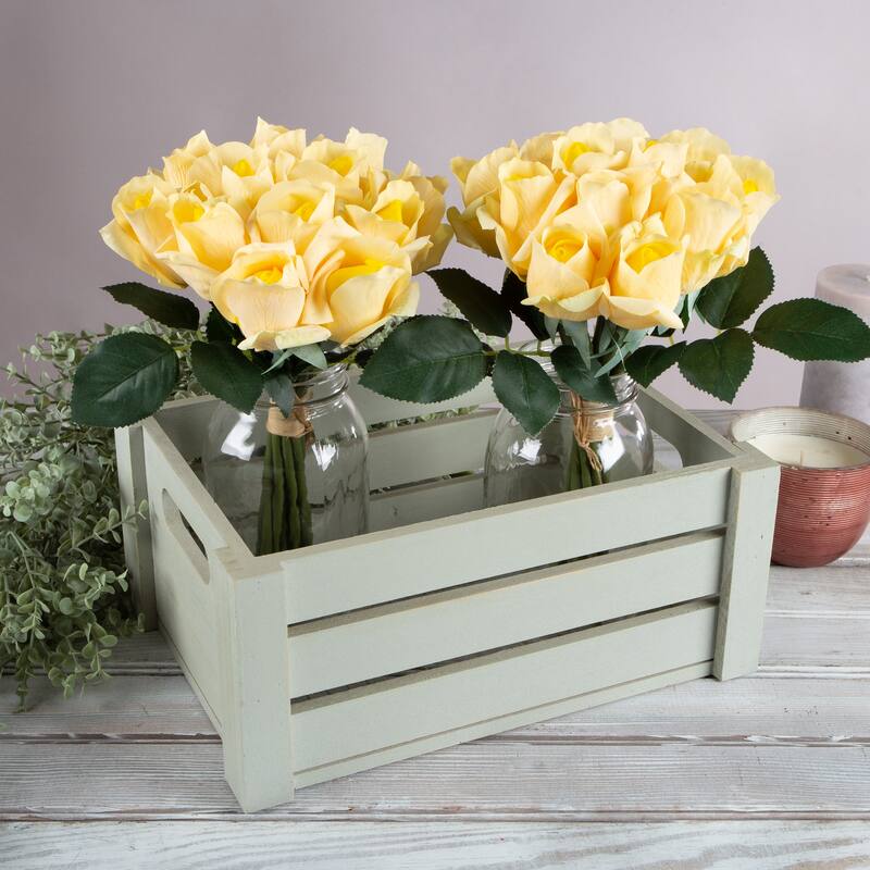Pure Garden Rose Artificial Flowers, Yellow