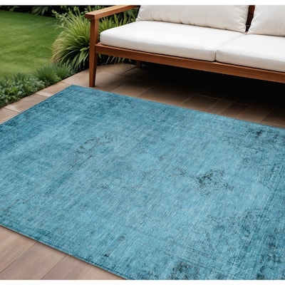 HomeRoots Oriental Traditional Rectangle Outdoor Rug