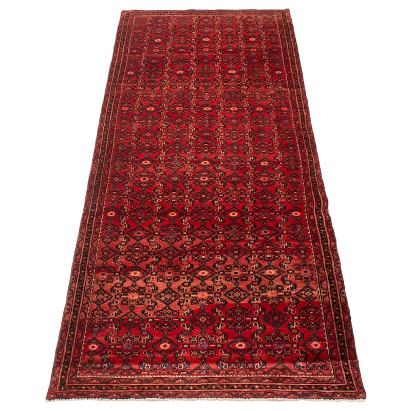 ECARPETGALLERY Hand-knotted Andelz Red Wool Rug - 3'7 x 10'1