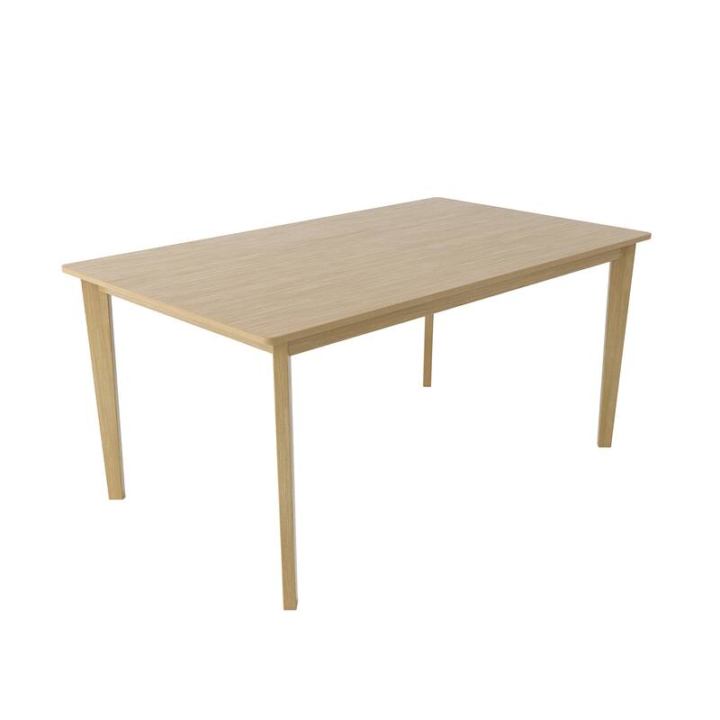 Scandinavian Rectangular Dining Table Solid Wood Natural Finish Multi Functional - Natural Wood