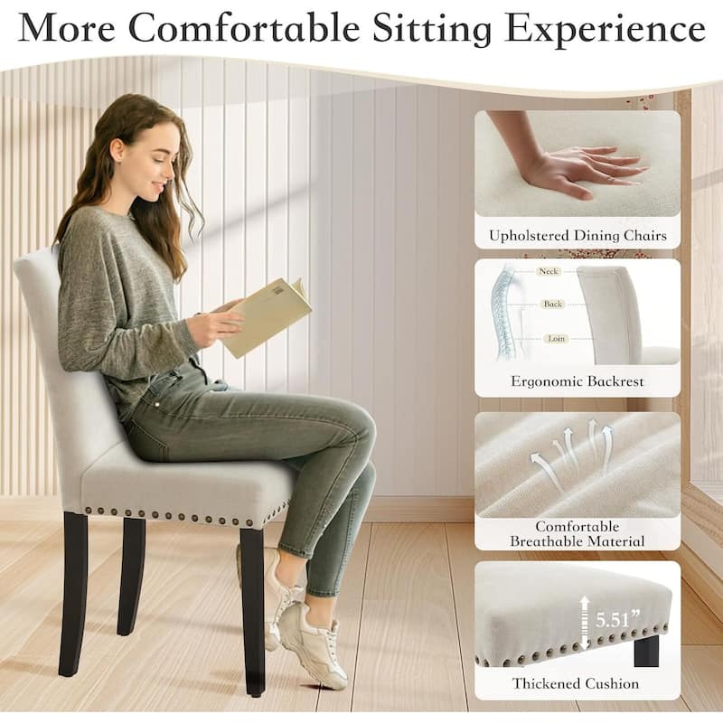 Set of 2 Upholstered Parsons Diner Room Chair for Living Room, Dining Room