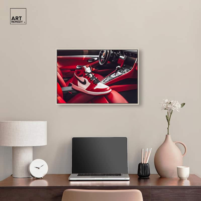 Sneaker Car Red Canvas by Art Remedy
