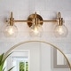preview thumbnail 35 of 51, Modern 3-Light Bathroom Vanity Light Minimal Globe Glass Wall Sconce 3-Light/ 22" - Upgraded Dark Gold