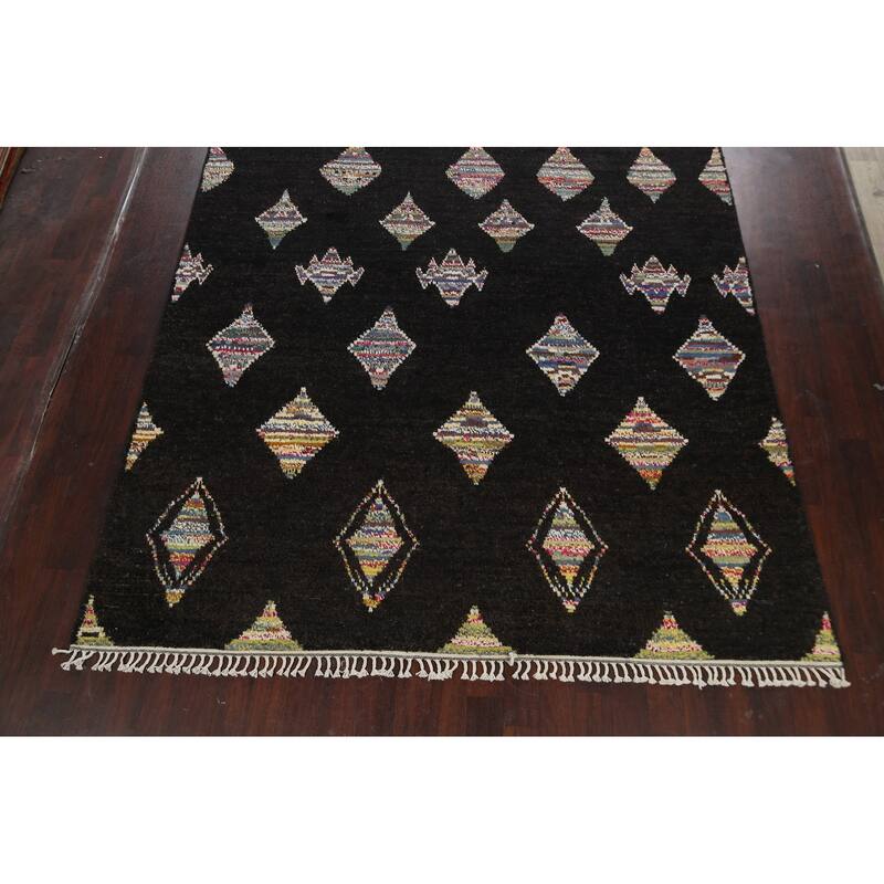 Geometric Moroccan Oriental Dining Room Area Rug Wool Hand-knotted - 8'9" x 11'9"