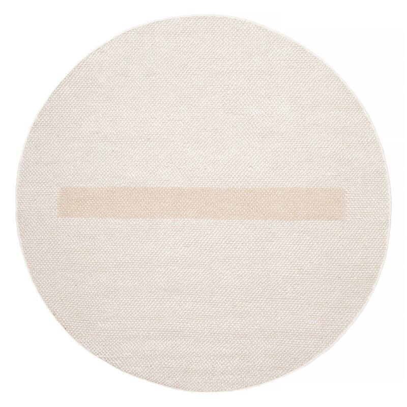 ECARPETGALLERY Braid weave Sienna White Wool Rug - 5'10 x 5'10 - White - 5'10 x 5'10
