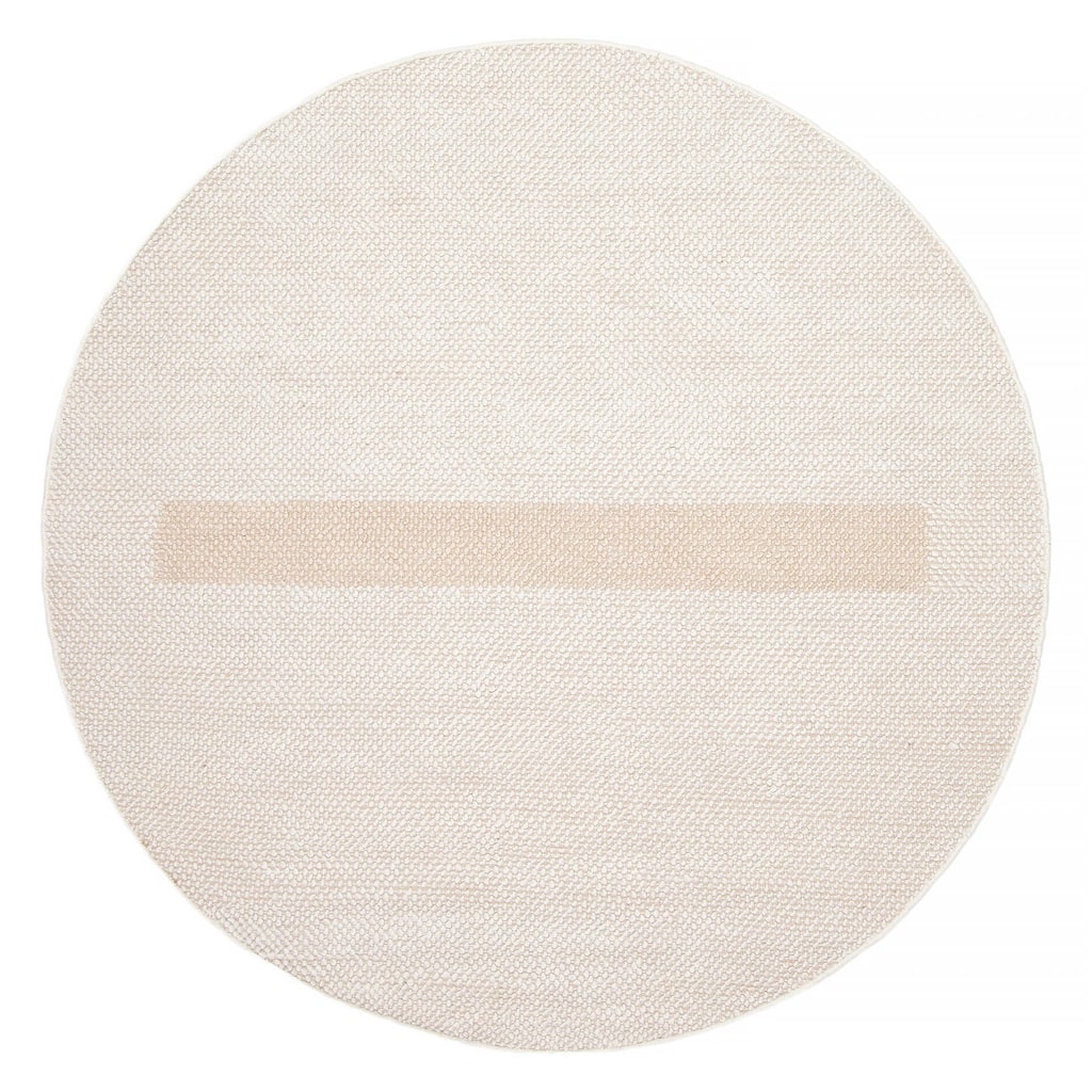 ECARPETGALLERY Braid weave Sienna White Wool Rug - 5'10 x 5'10