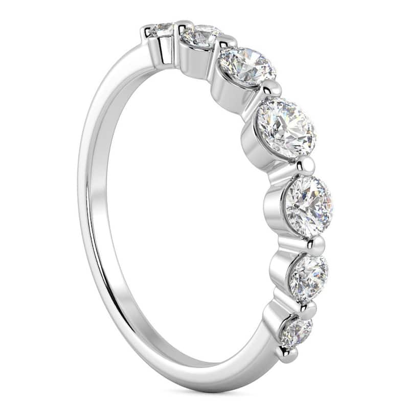 3/4Ct Graduated Diamond Anniversary Wedding Ring Gold Lab Grown