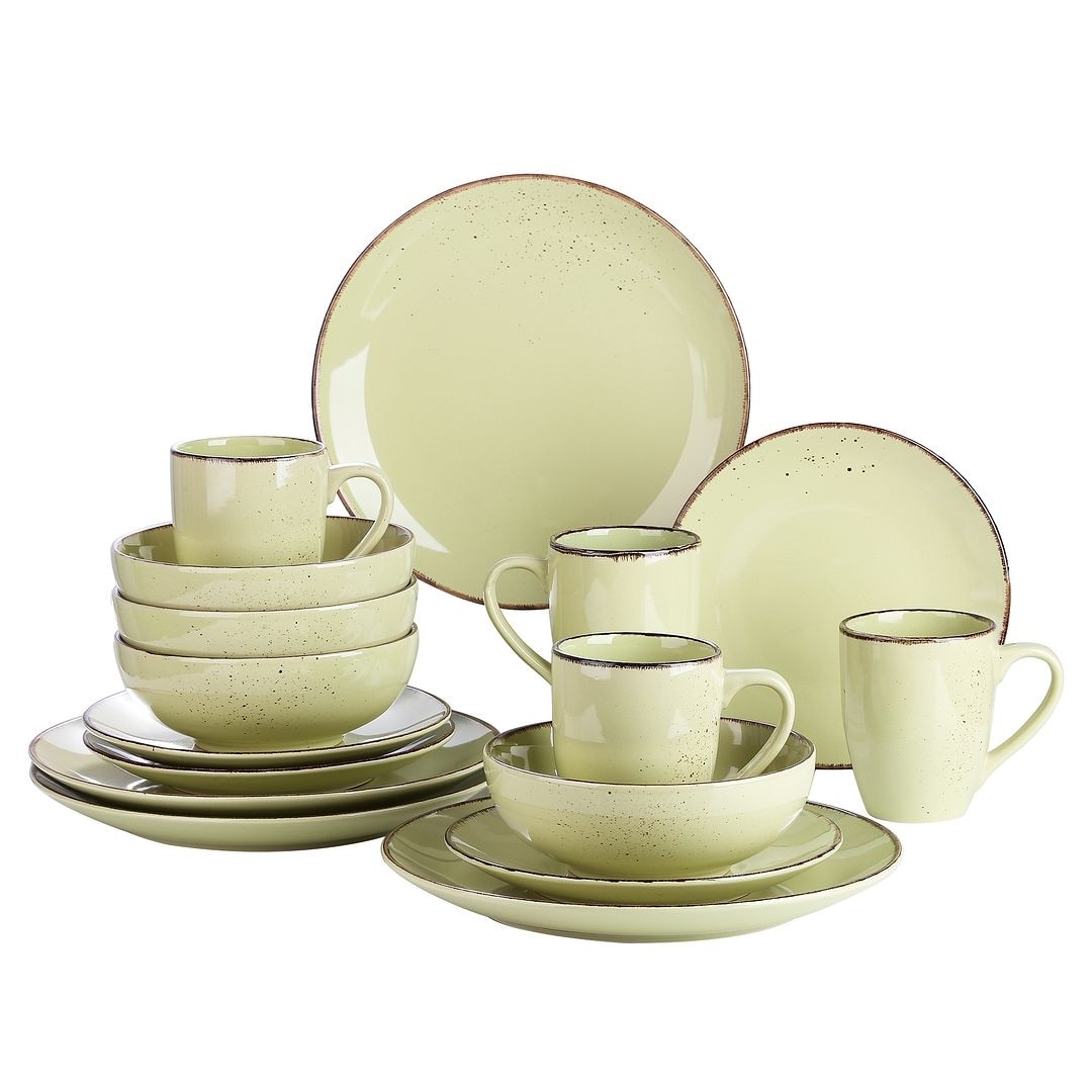 vancasso Navia Jardin Grey 32-Pieces Ceramic Dinnerware Set with