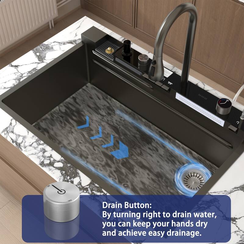 Multi-Functional PVD Nano Black Kitchen Sink for Modern Homes