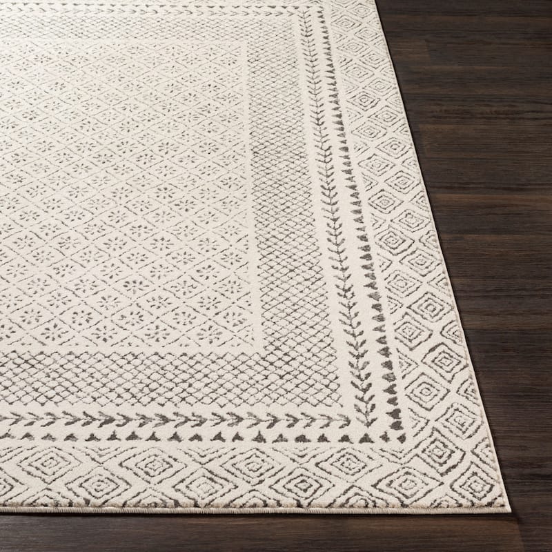 Livabliss Bahar Eclectic Border Area Rug
