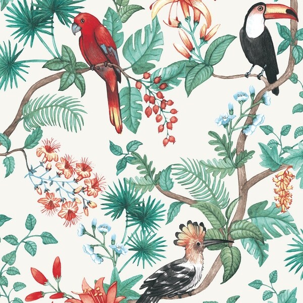 Birds of Paradise Peel and Stick Wallpaper, 56 sq. ft. - Overstock