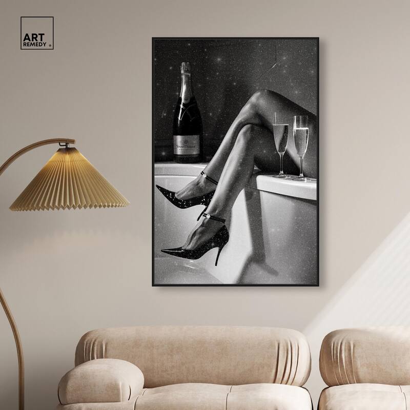 Champagne Bath Glamour Canvas by Art Remedy