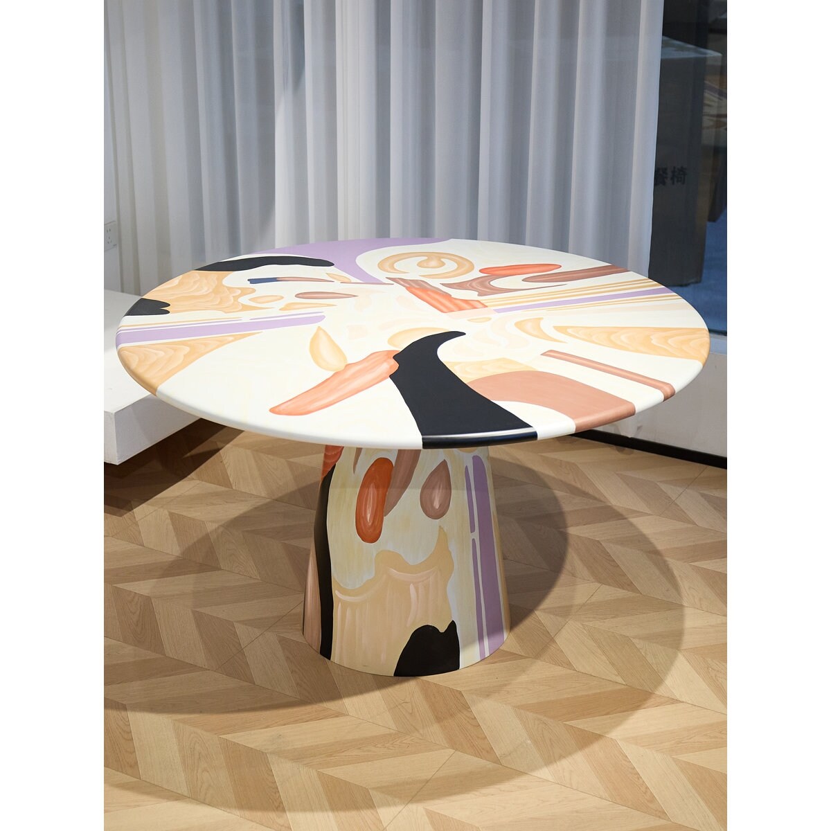 Hand-painted Artistic 47'' Round Dining Table - On Sale