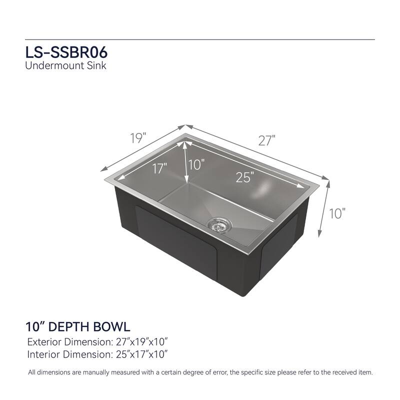 Stainless Steel Kitchen Sink Single Bowl with US Standard Drain and Hook