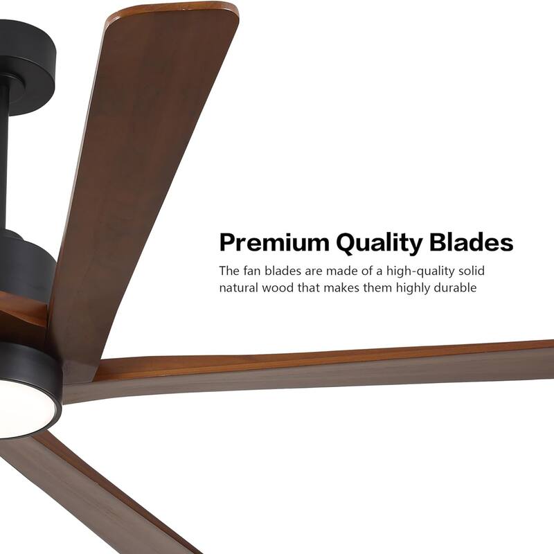 72" Matte Black Aero Blade Ceiling Fan with LED Light and Remote - Matte Black - 72"D x 72"W x 21"H