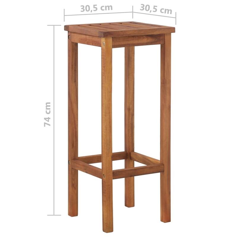vidaXL 3 Pieces Bar Set, 41.3x20x43.3 Inches Solid Acacia Wood