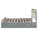 preview thumbnail 5 of 8, Queen Size Platform Bed with Trundle, Pine Wooden Bed with 2 Drawers, Kid's Bed with Rattan Headboard, Grey
