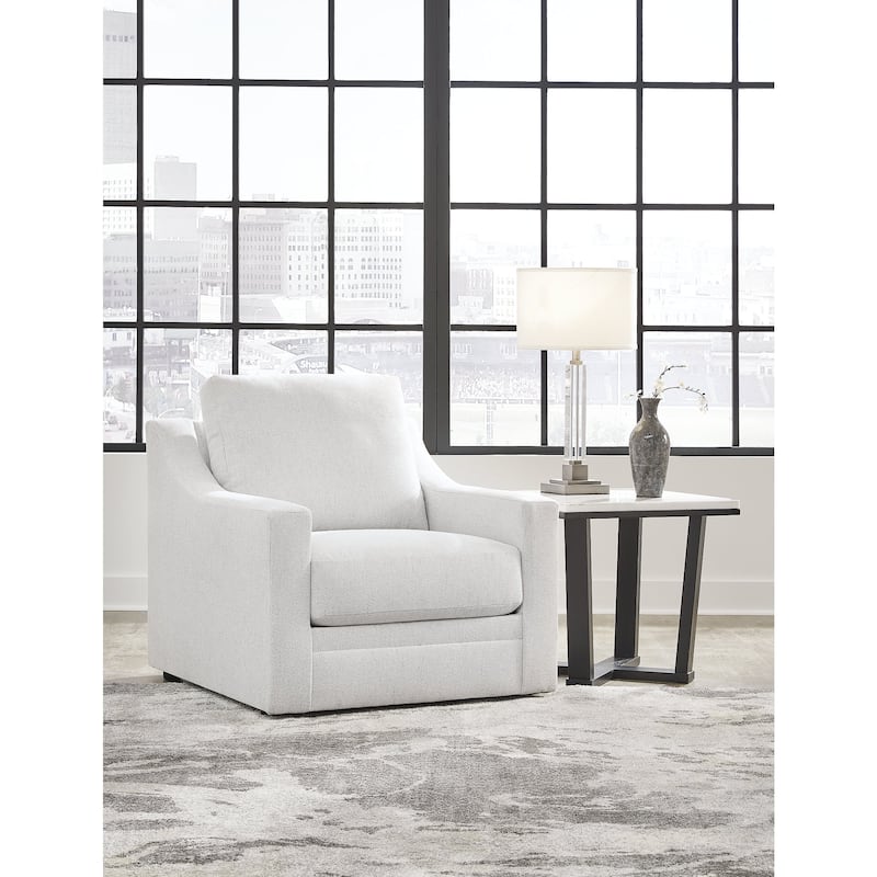 Signature Design by Ashley Maitelynn White Chair - 36"W x 40"D x 37"H - 36"W x 40"D x 37"H - White