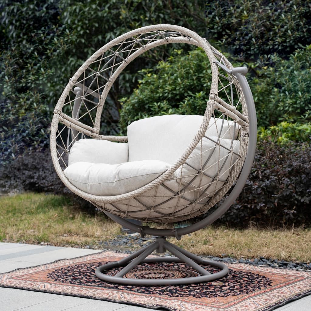 48.8" Outdoor Rocking Chair with Padded Cushion