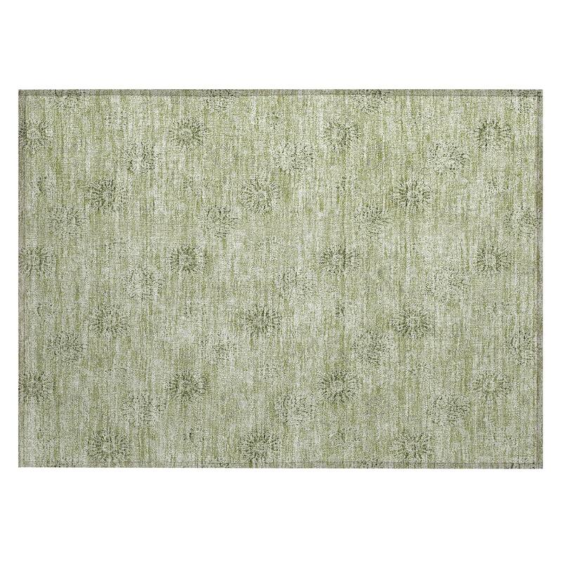 Machine Washable Indoor/ Outdoor Chantille Floral Burst Rug
