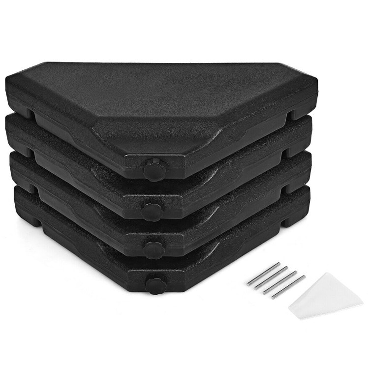 4 Pcs 195 lbs Patio Cantilever Offset Umbrella Base Weight Sand (Only Base) - 33" x 33" x 3.5"(L x W x H)