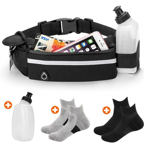running waist pack with water bottle