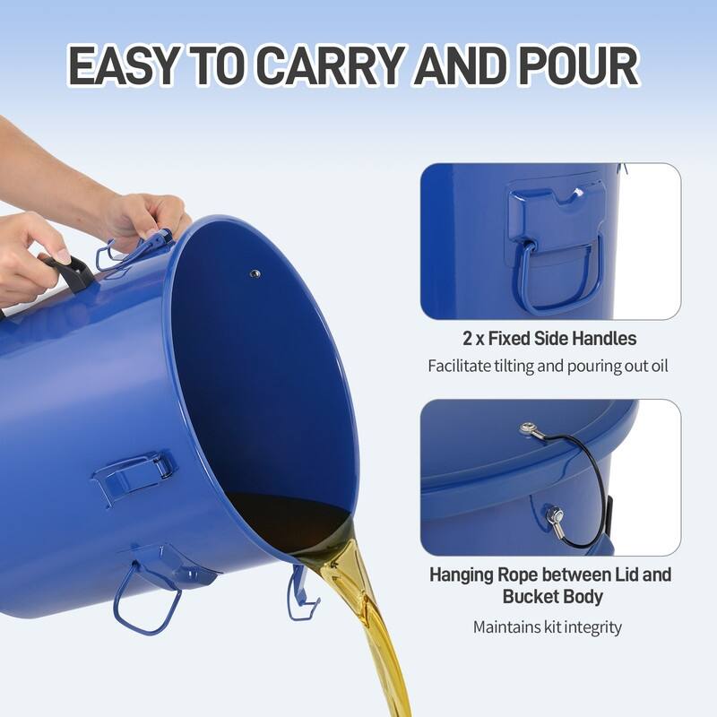 8 Gallon Fryer Oil Disposal Carbon Steel Fryer Grease Bucket