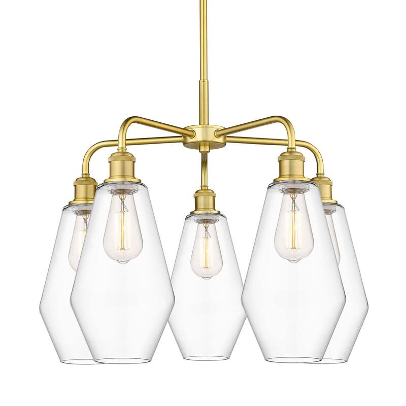 Innovations Lighting 516-5CR-20-25 Cindyrella Chandelier Cindyrella 5 - Satin Gold / Clear