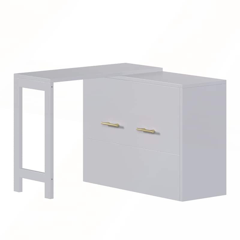 Twin Size Murphy Cabinet Bed with Adjustable Position Desk