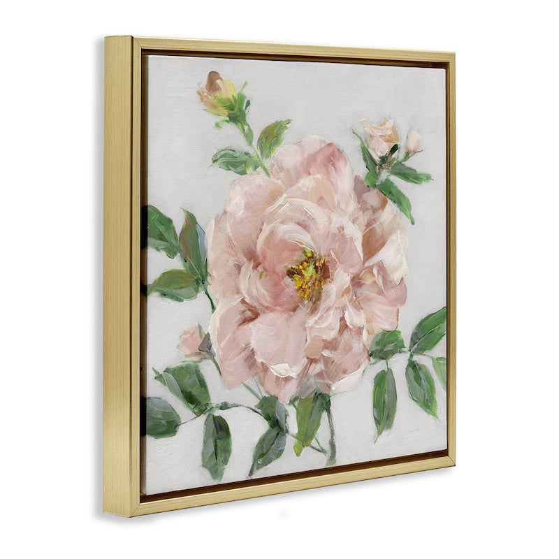 Stupell Pink Carnation Blossom Framed Floater Canvas Wall Art Design By Sally Swatland
