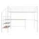 preview thumbnail 3 of 9, Full Size Metal Loft Bed with Desk and 4-layers Lateral Storage Ladder, Safety Guardrail