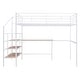 preview thumbnail 4 of 25, Metal Kids Loft Bed Frame, Under Bed with Desk and Storage Shelves, Lateral Storage Ladder & Slatted Guardrails