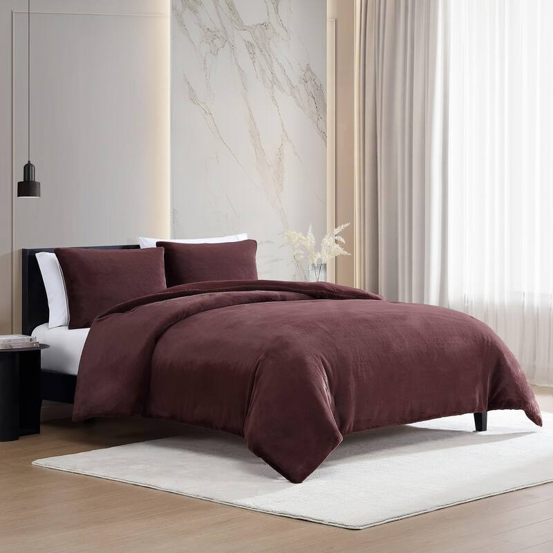 Vera Wang Signature Solid Red Reversible Comforter Set