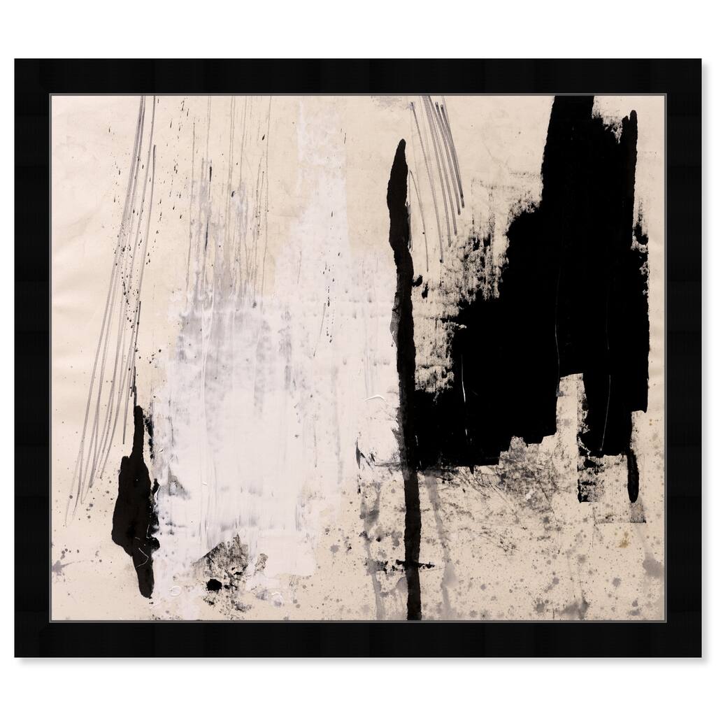 Neutral Abstract Paint Farmhouse Framed Art Print for Office