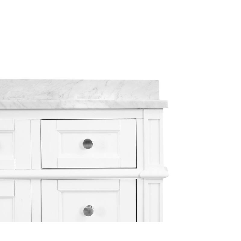 KitchenBathCollection Hailey 48" Bathroom Vanity with Carrara Marble Top