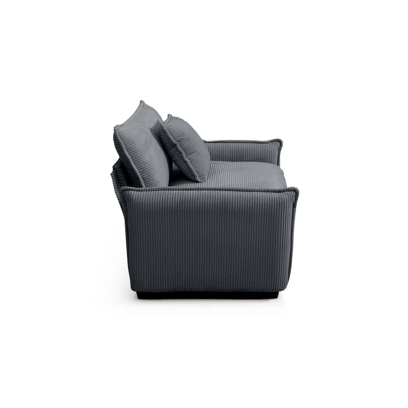 Roomfitters 3-Piece Modular Corduroy Sectional Sofa, Oversized 6-Seat Set with Memory Foam