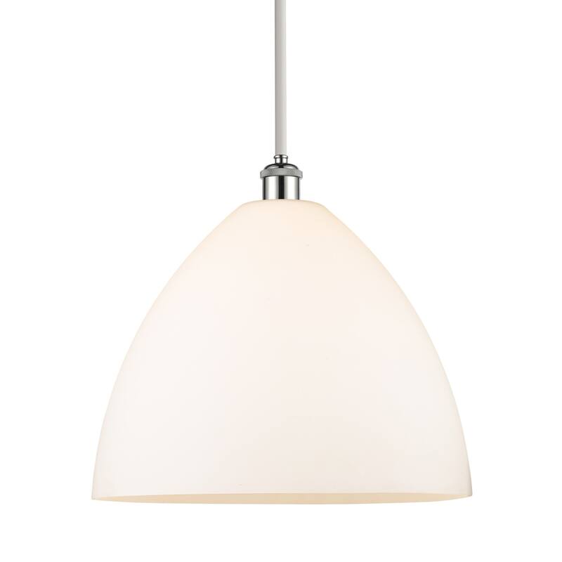 Innovations Lighting 516-1S-17-16 Bristol Pendant Bristol Glass 16" - White and Polished Chrome / Matte White